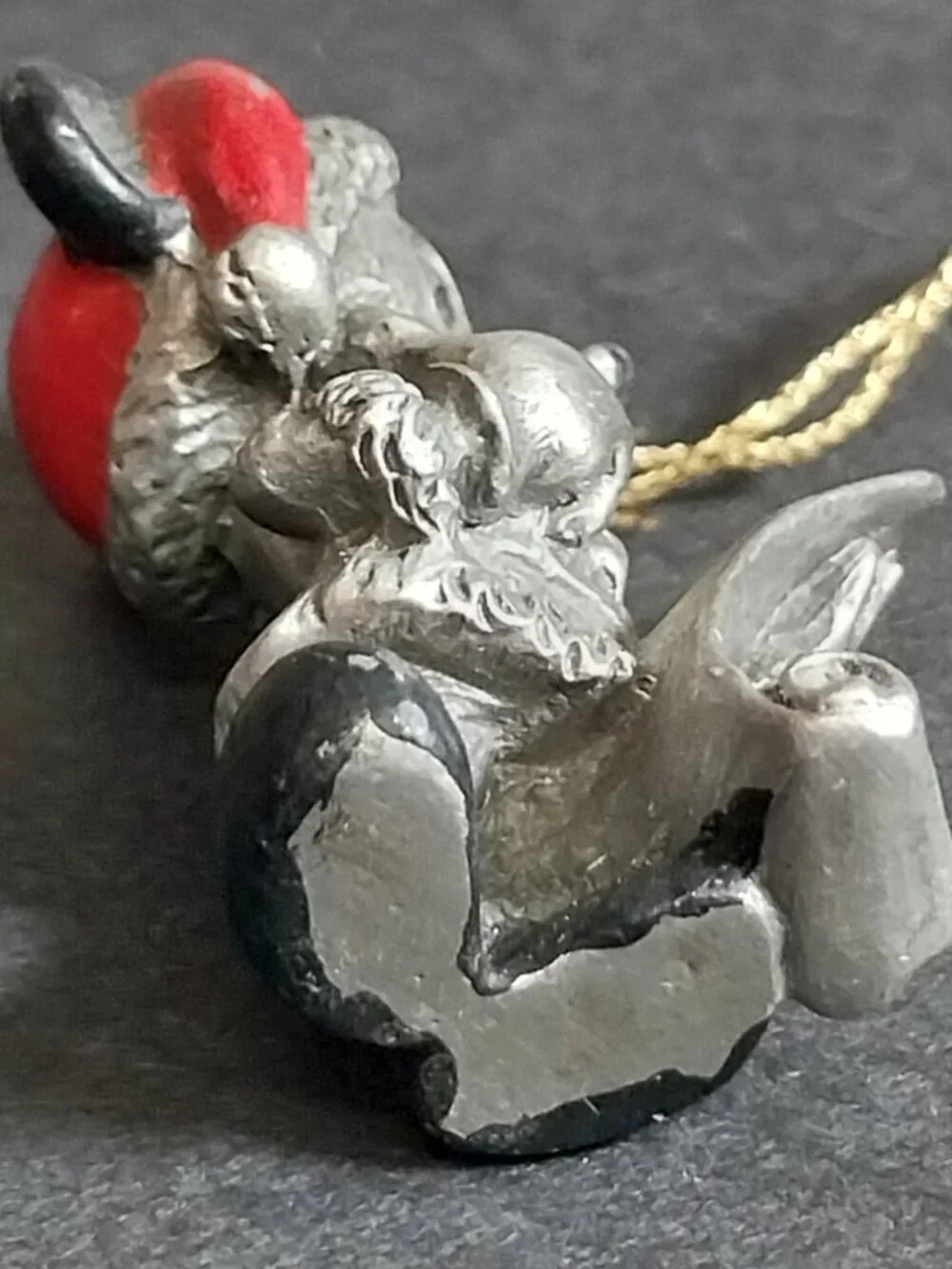 Disney 1988 Pewter Ornament Mickey Santa